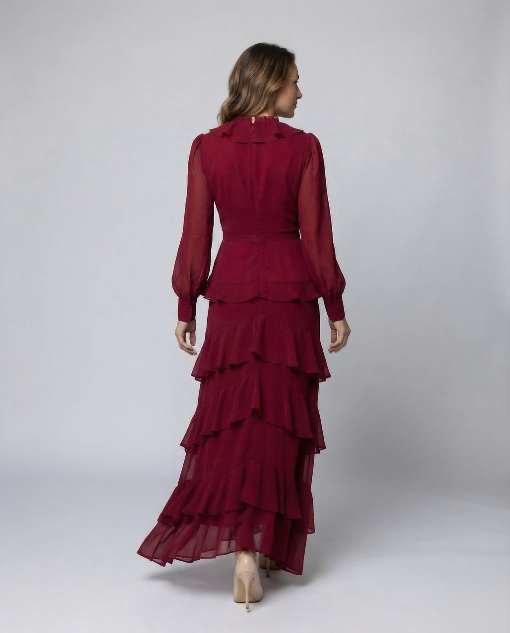 Maxi dress Summer Women Chiffon - back view