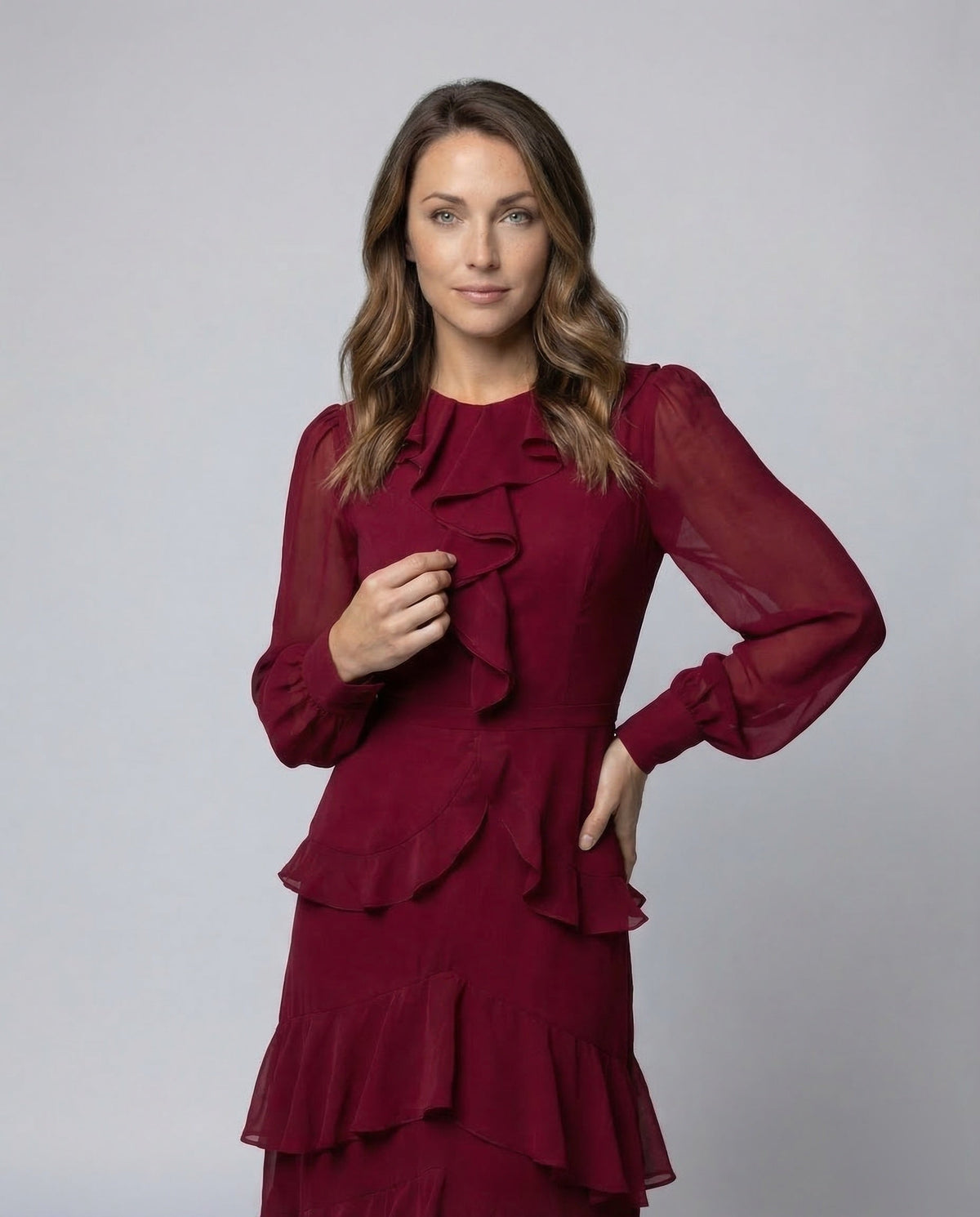 Maxi dress Summer Women Chiffon - upper body view