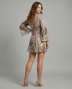 Boho Casual Dress Women's Wrap Dress - back view