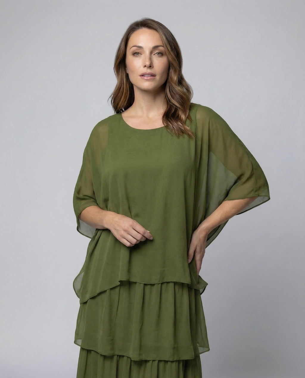 Maxi dress Summer Women Chiffon - upper body view