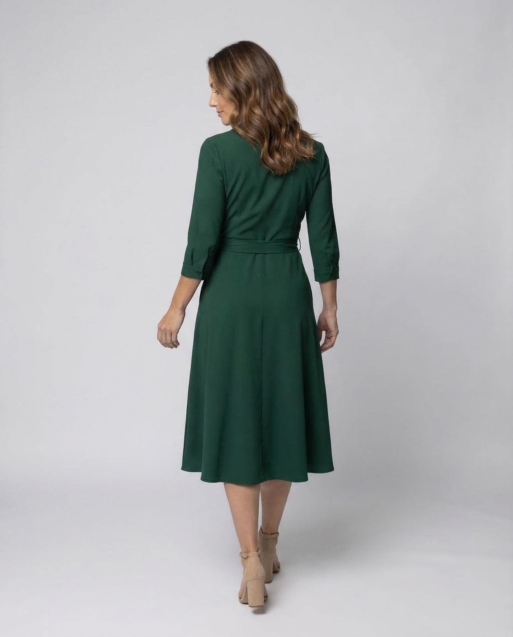 Leisure dress women wrap blouse dress - back view