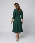 Leisure dress women wrap blouse dress - back view