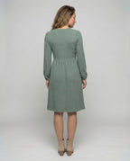 Leisure dress women's knitted dress A-line - back view