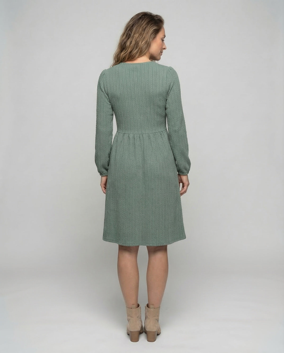 Leisure dress women's knitted dress A-line - back view