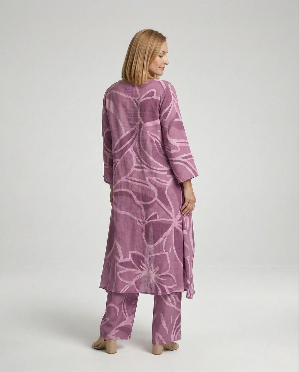 Two-piece set women's palazzo pants - back view