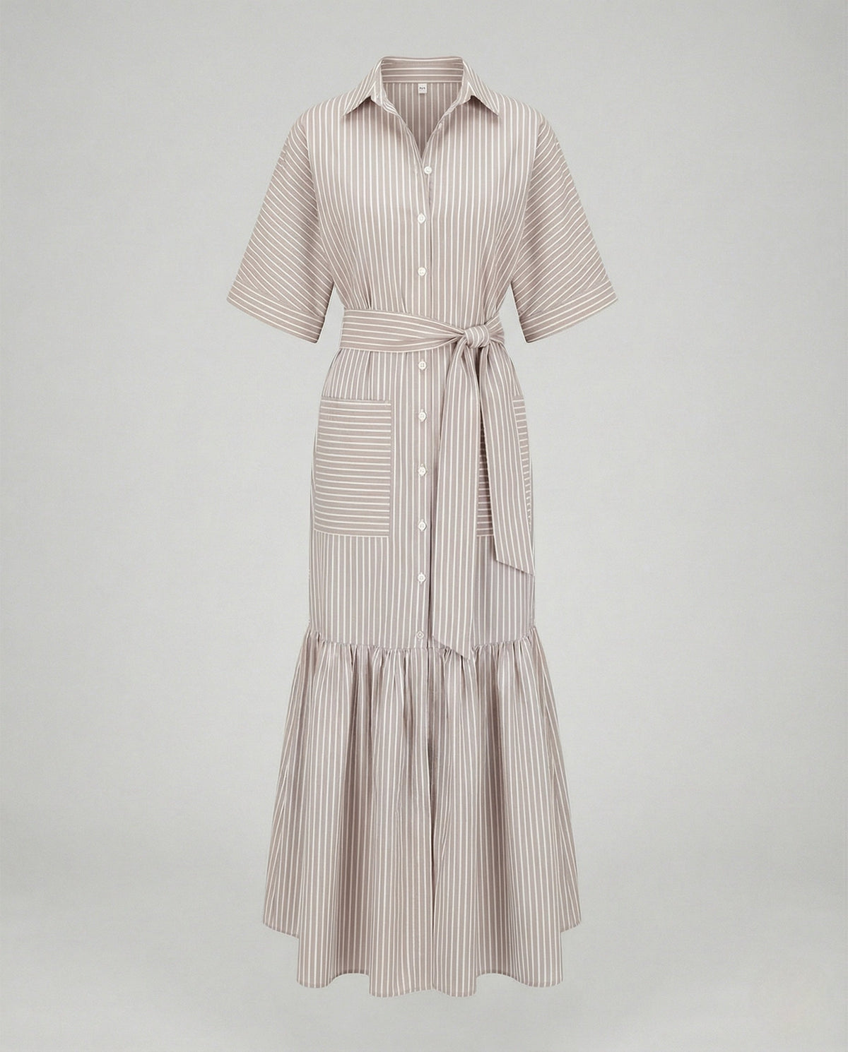Maxi dress women shirt dress with belt - product shot