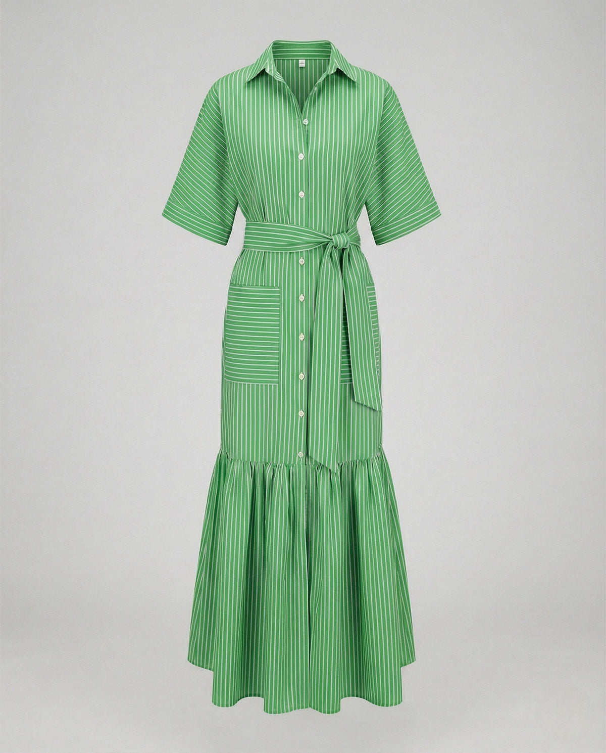 Maxi dress women shirt dress with belt - product shot