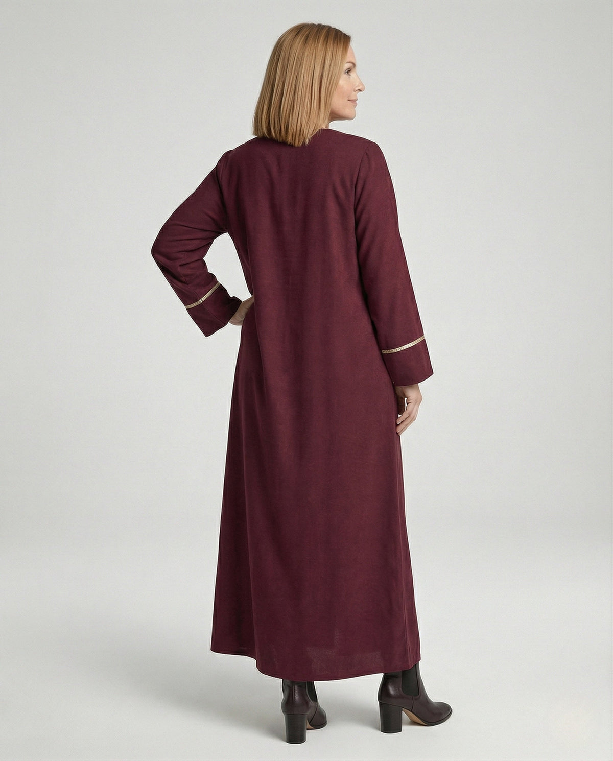 Maxi dress women leopard print V-neck - back view
