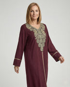 Maxi dress women leopard print V-neck - upper body view