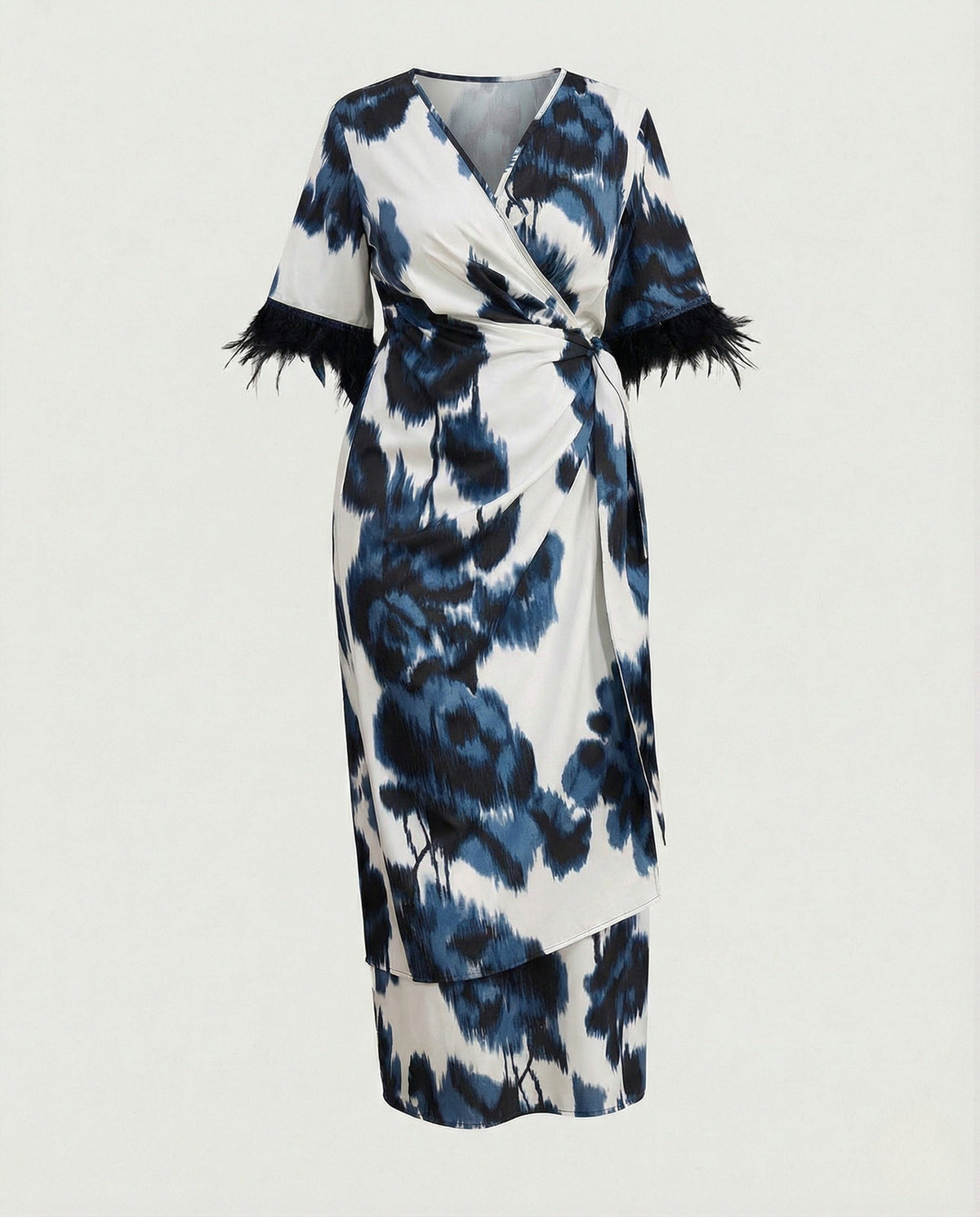 Maxi dress women leopard print V-neck - product shot