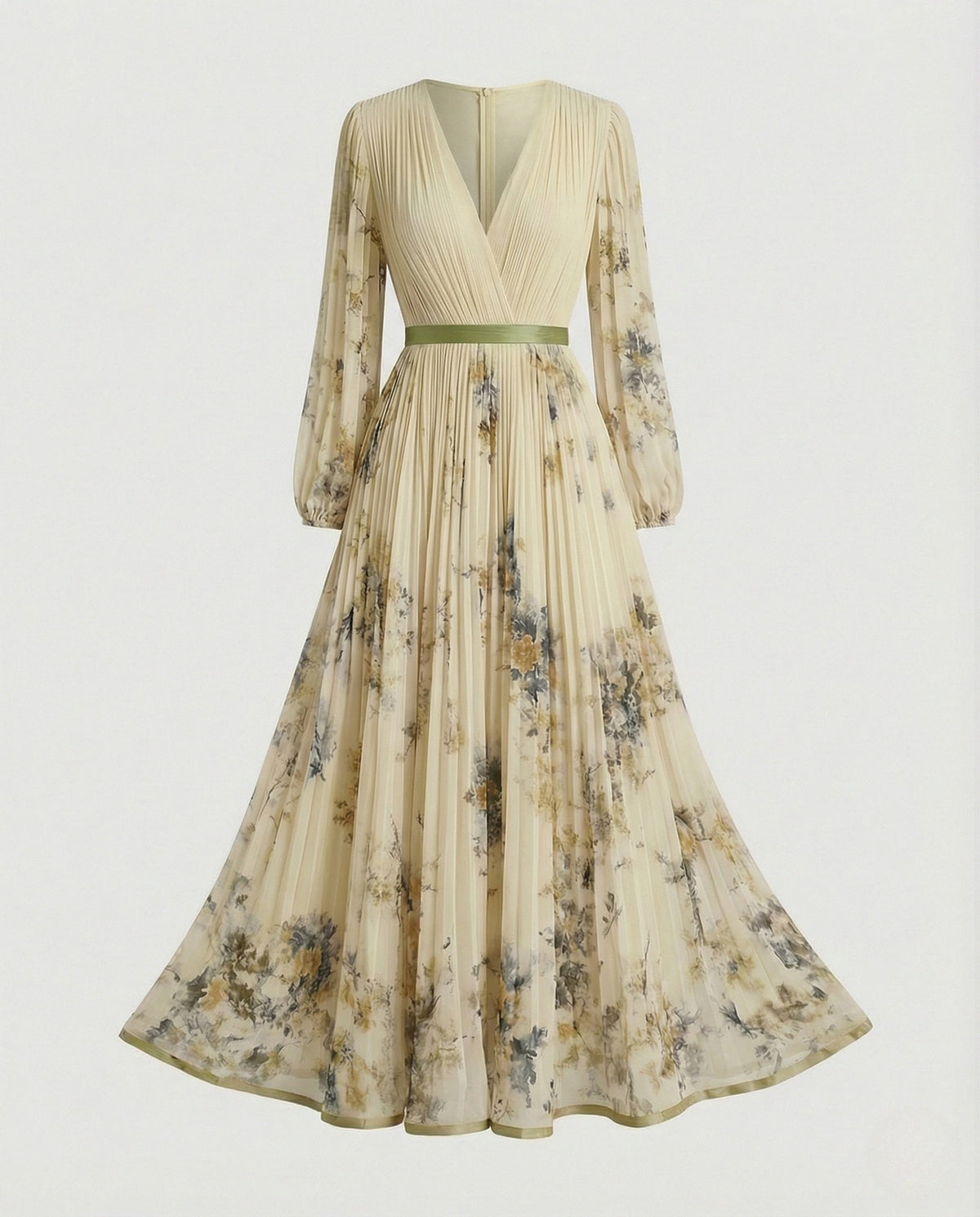 Maxi dress summer women chiffon pleated - product shot