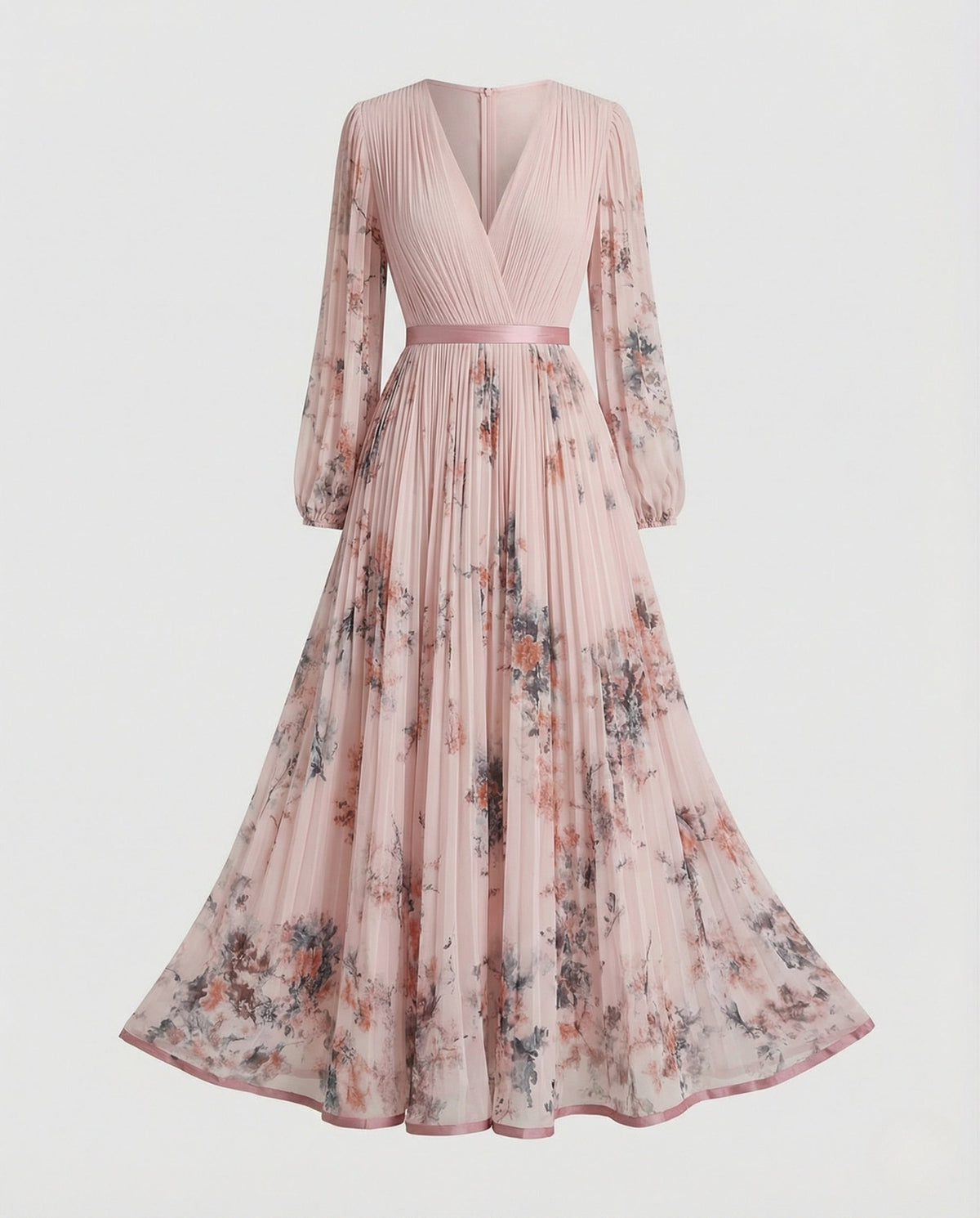 Maxi dress summer women chiffon pleated - product shot