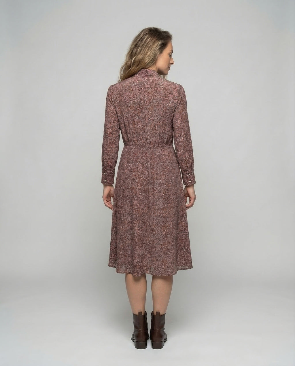 Maxi dress ladies bow collar - back view