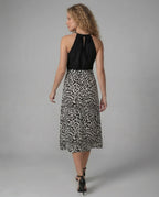 Leisure dress women halter midi dress - back view