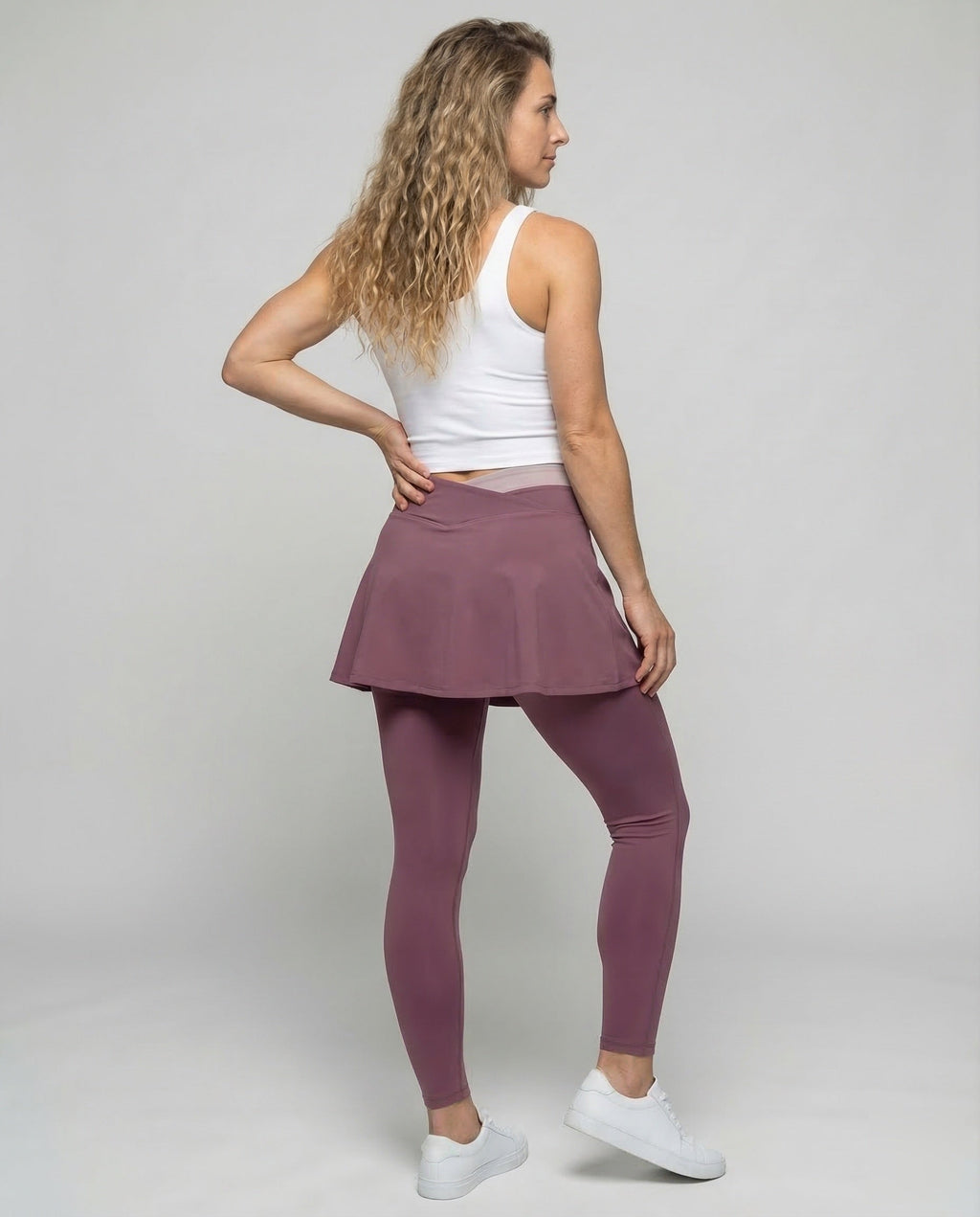 Sport leggings women with skirt - back view