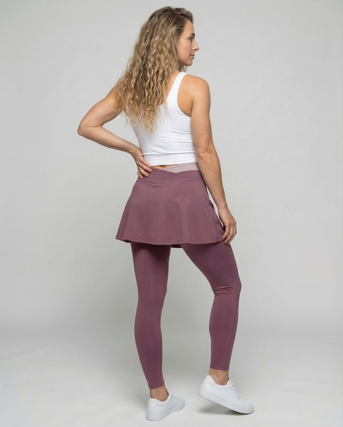 Sport leggings women with skirt - back view