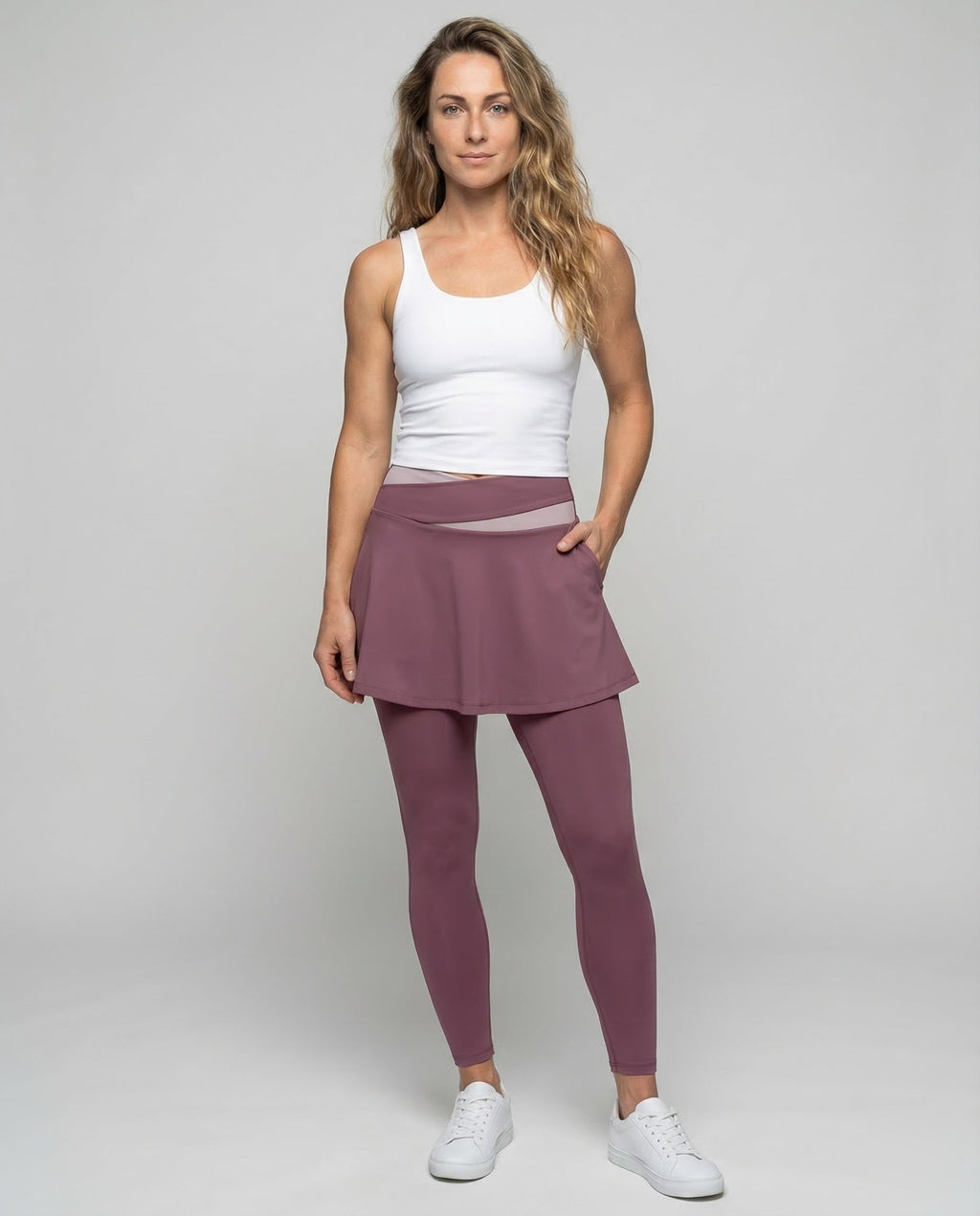 Sport leggings women with skirt - front view