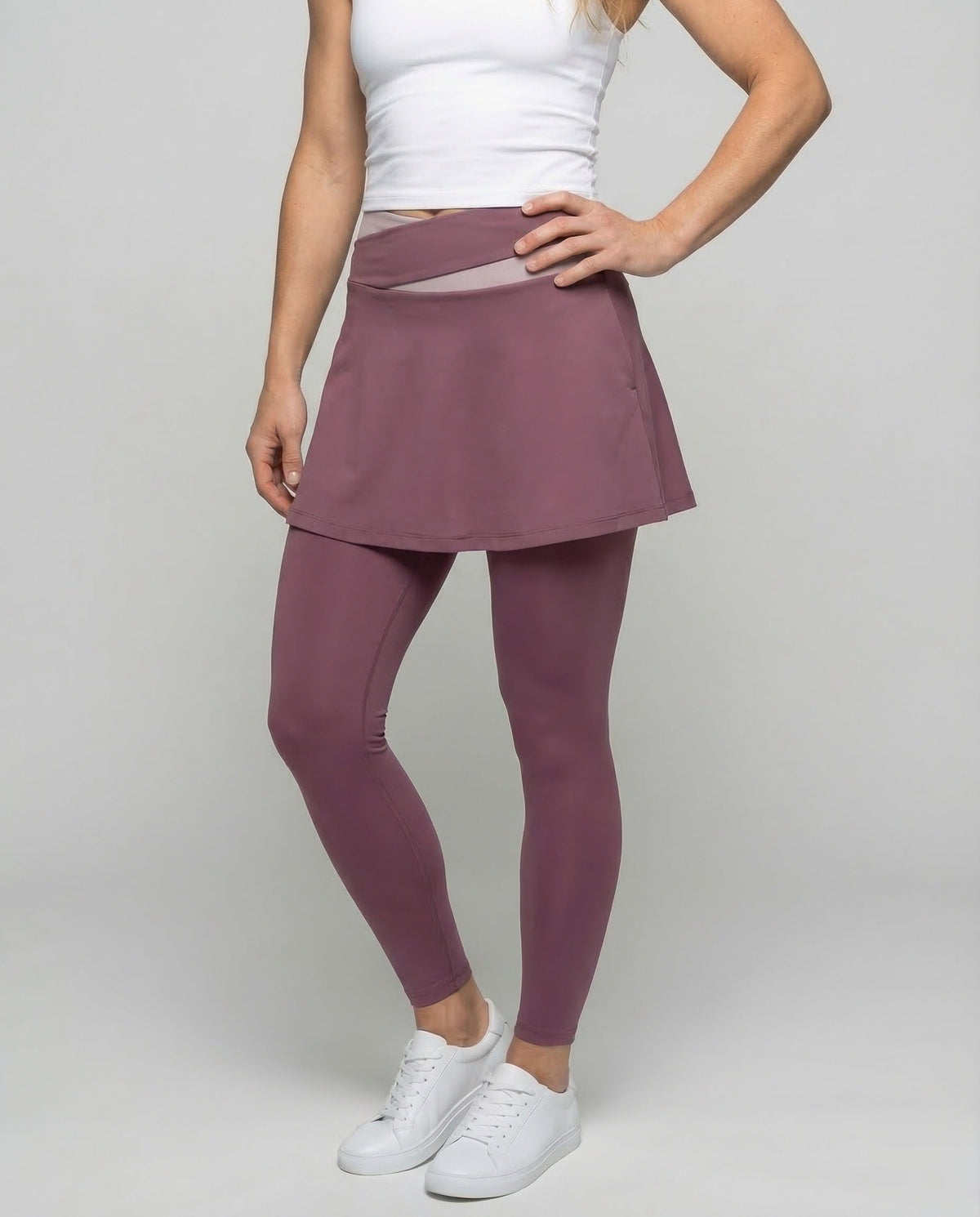 Sport leggings women with skirt - lower body view