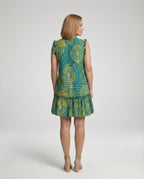 Ruffled Dress Sleeveless Boho Print Women - back view