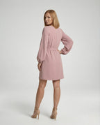 A-Line Mini Dress Elegant With Belt Women - back view