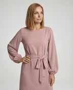 A-Line Mini Dress Elegant With Belt Women - upper body view