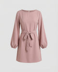 A-Line Mini Dress Elegant With Belt Women - product shot
