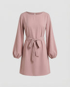 A-Line Mini Dress Elegant With Belt Women - product shot