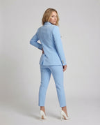 Women's pantsuit with double-breasted blazer - back view