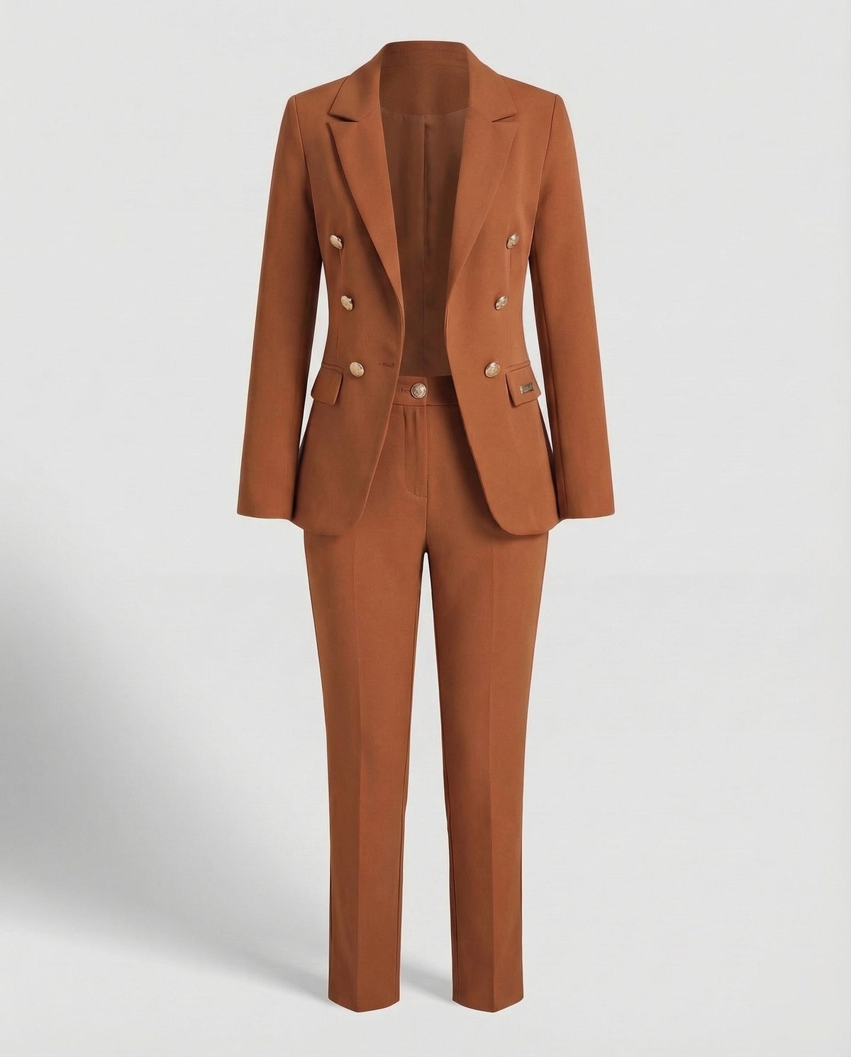 Women's pantsuit with double-breasted blazer - product shot
