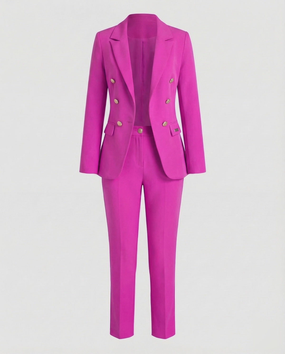 Women's pantsuit with double-breasted blazer - product shot