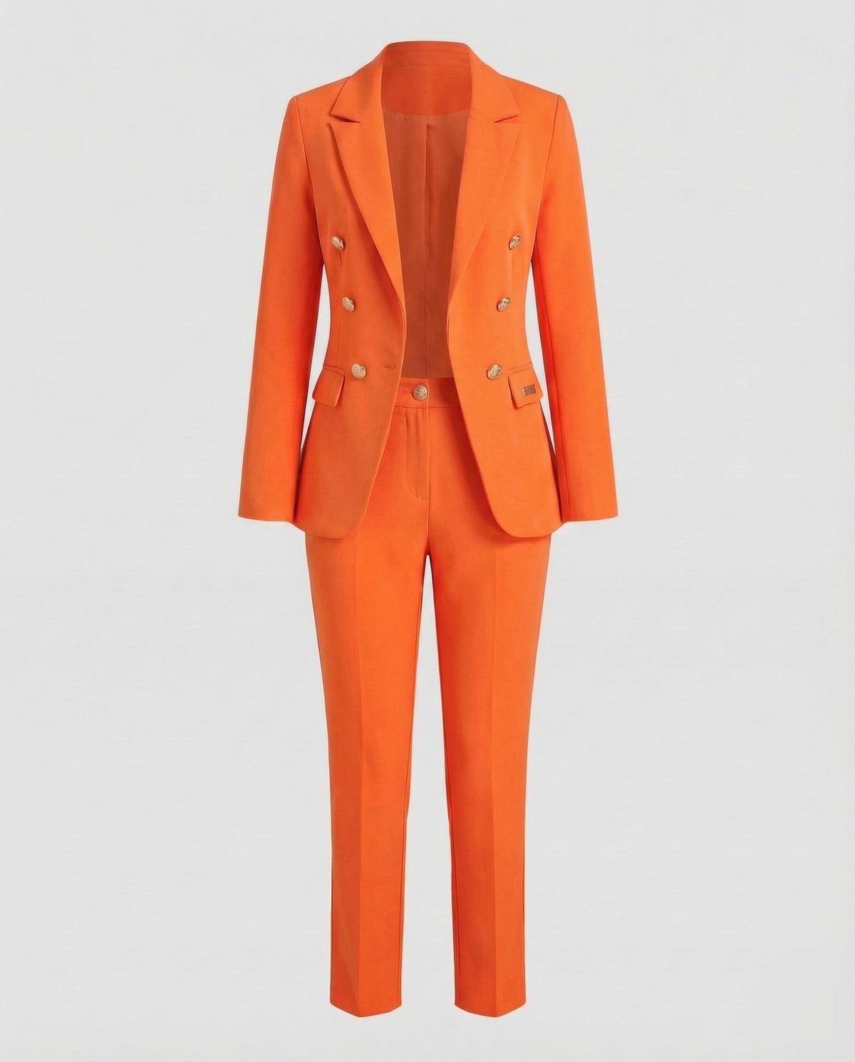 Women's pantsuit with double-breasted blazer - product shot