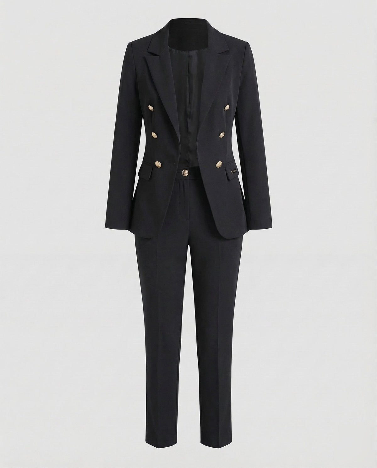 Women's pantsuit with double-breasted blazer - product shot