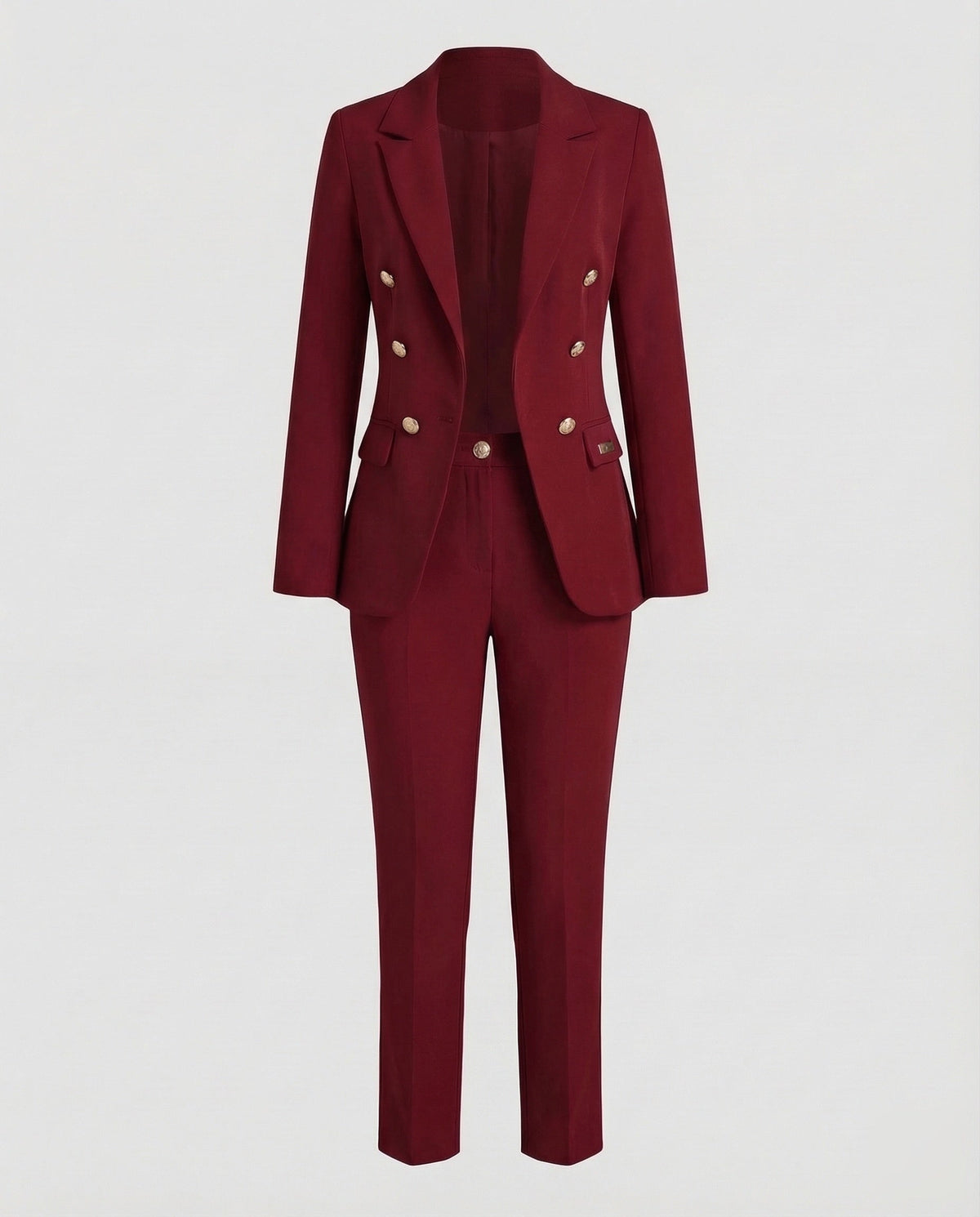 Women's pantsuit with double-breasted blazer - product shot