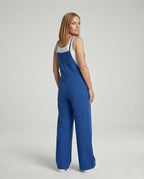 Women’s Linen Jumpsuit with Wide Leg - back view