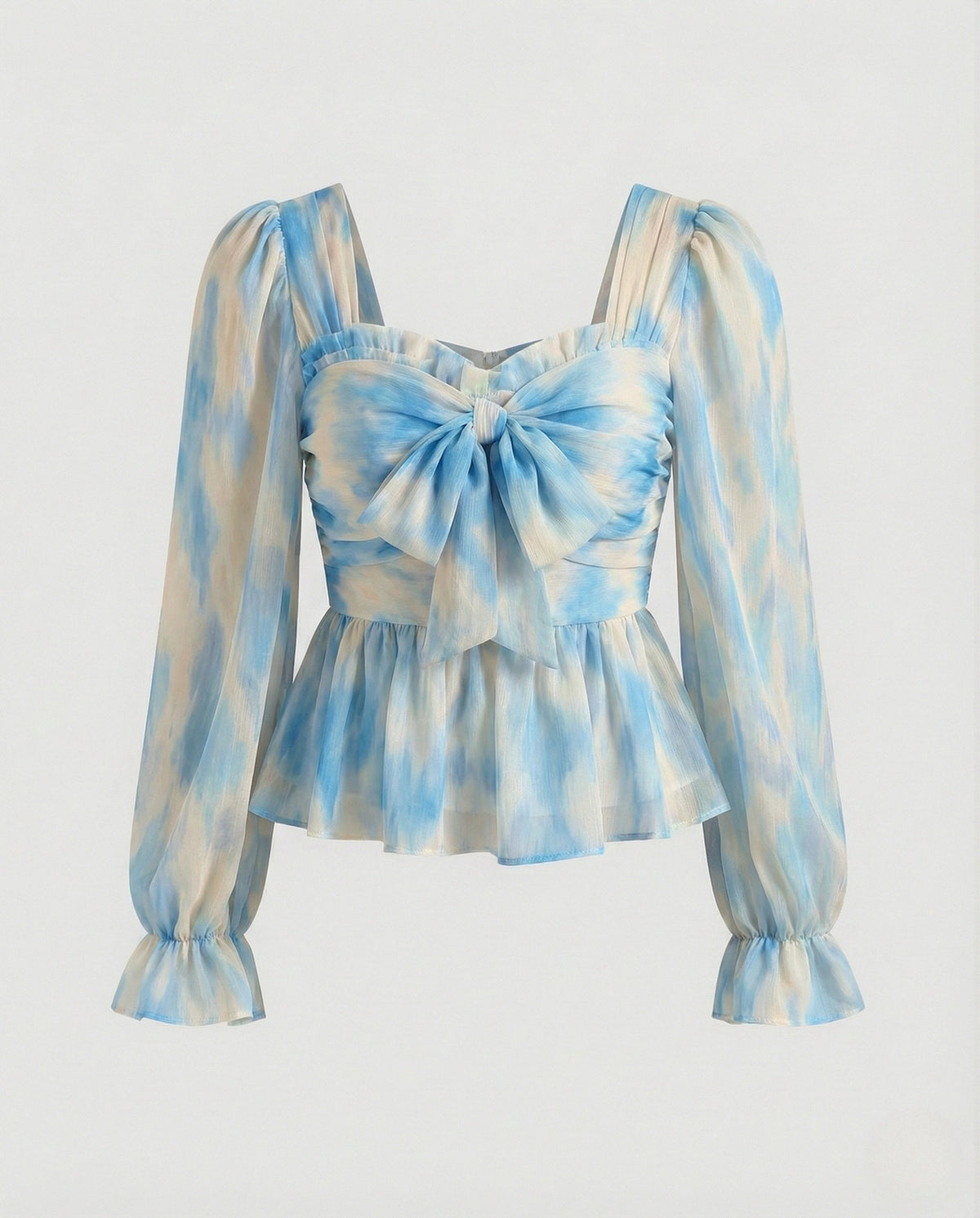 Women Romantic Blouse Top with Heart Neckline - product shot