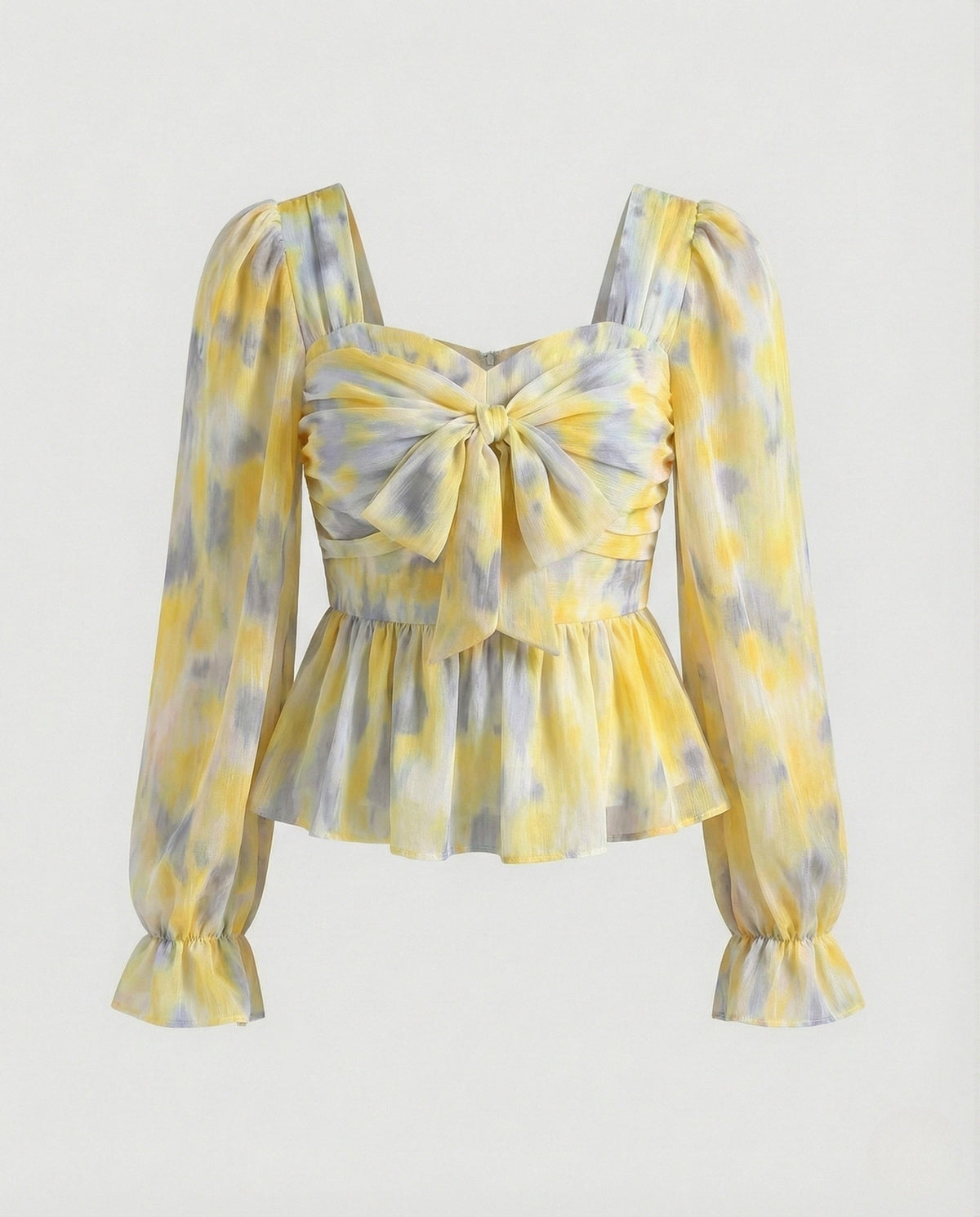 Women Romantic Blouse Top with Heart Neckline - product shot