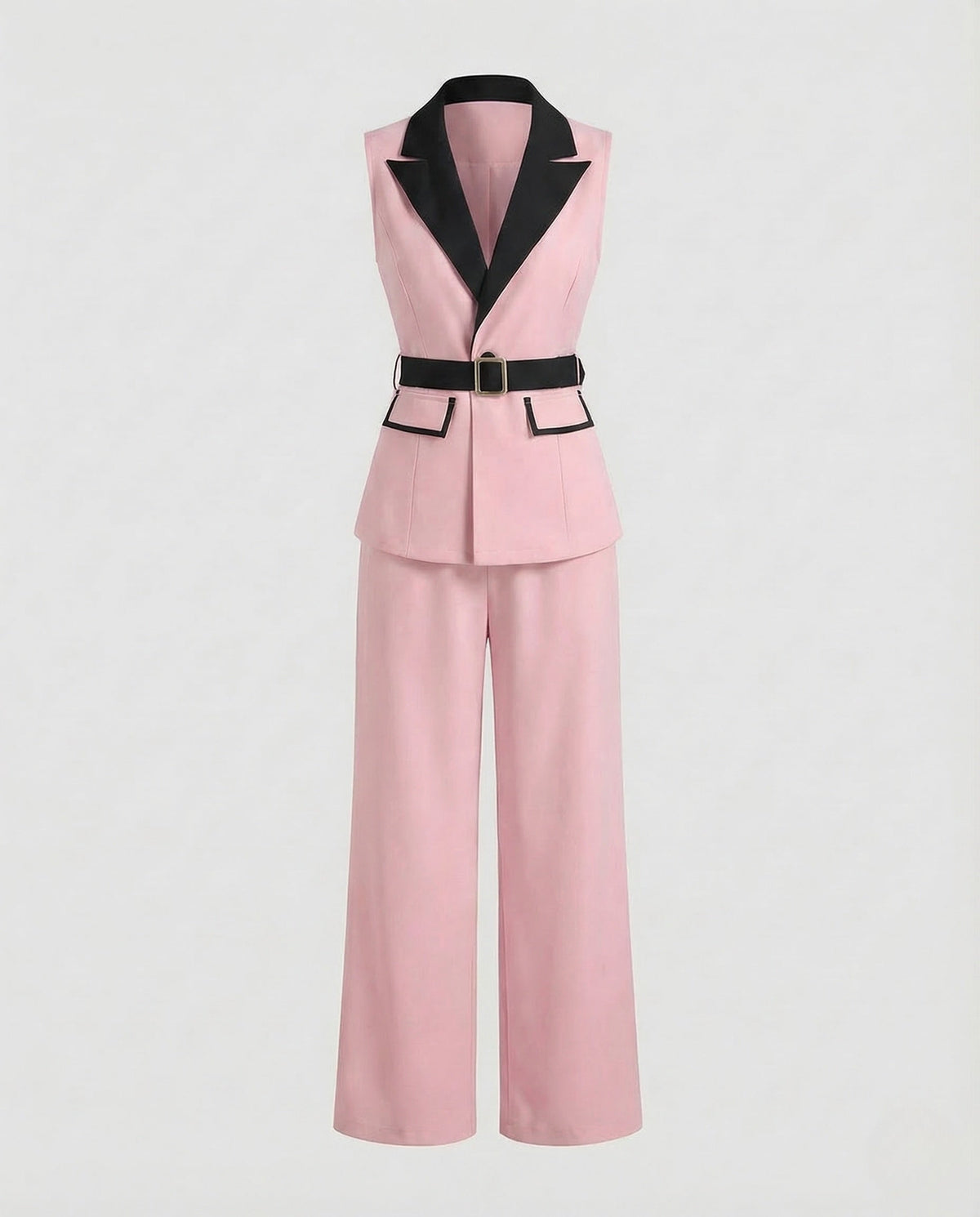 Women Suit Set Blazer Vest Belt - product shot