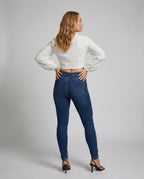 Women’s Wrap Blouse Top Balloon Sleeves - back view