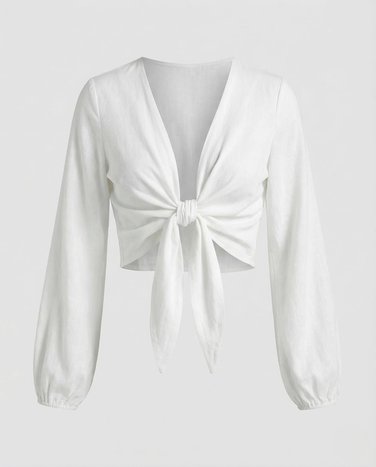 Women’s Wrap Blouse Top Balloon Sleeves - product shot