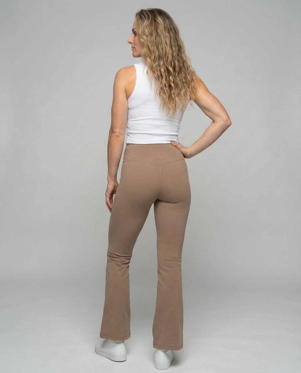 Ladies Yoga Leggings Flare High Waist - back view