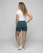Ladies Short Ribbed Knit Leggings - back view