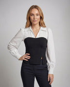 Women's Blouses-Corsets-Top Shirt Collars - upper body view
