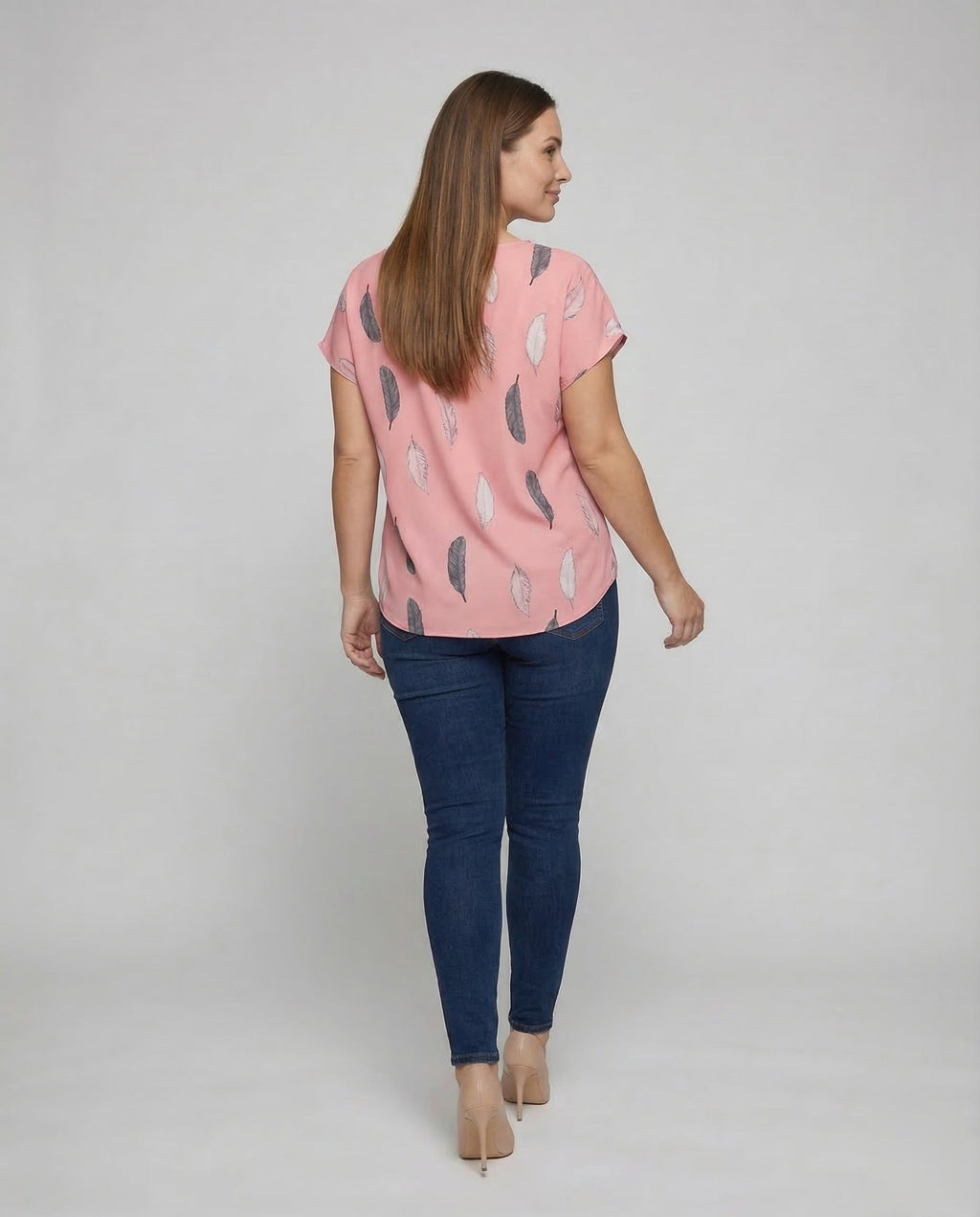 Women's Blouse Shirt Keyhole Neckline - back view