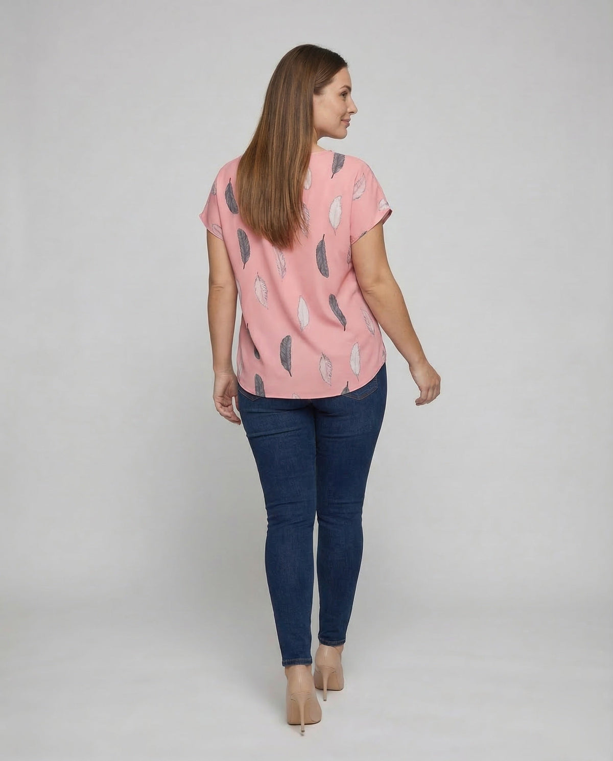 Women's Blouse Shirt Keyhole Neckline - back view