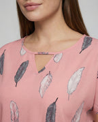 Women's Blouse Shirt Keyhole Neckline - detail close-up