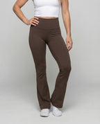 Women Flared Yoga Leggings Waist Panel - lower body view