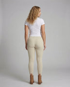 Women's Ribbed Fine Knit Leggings Front Slit - back view