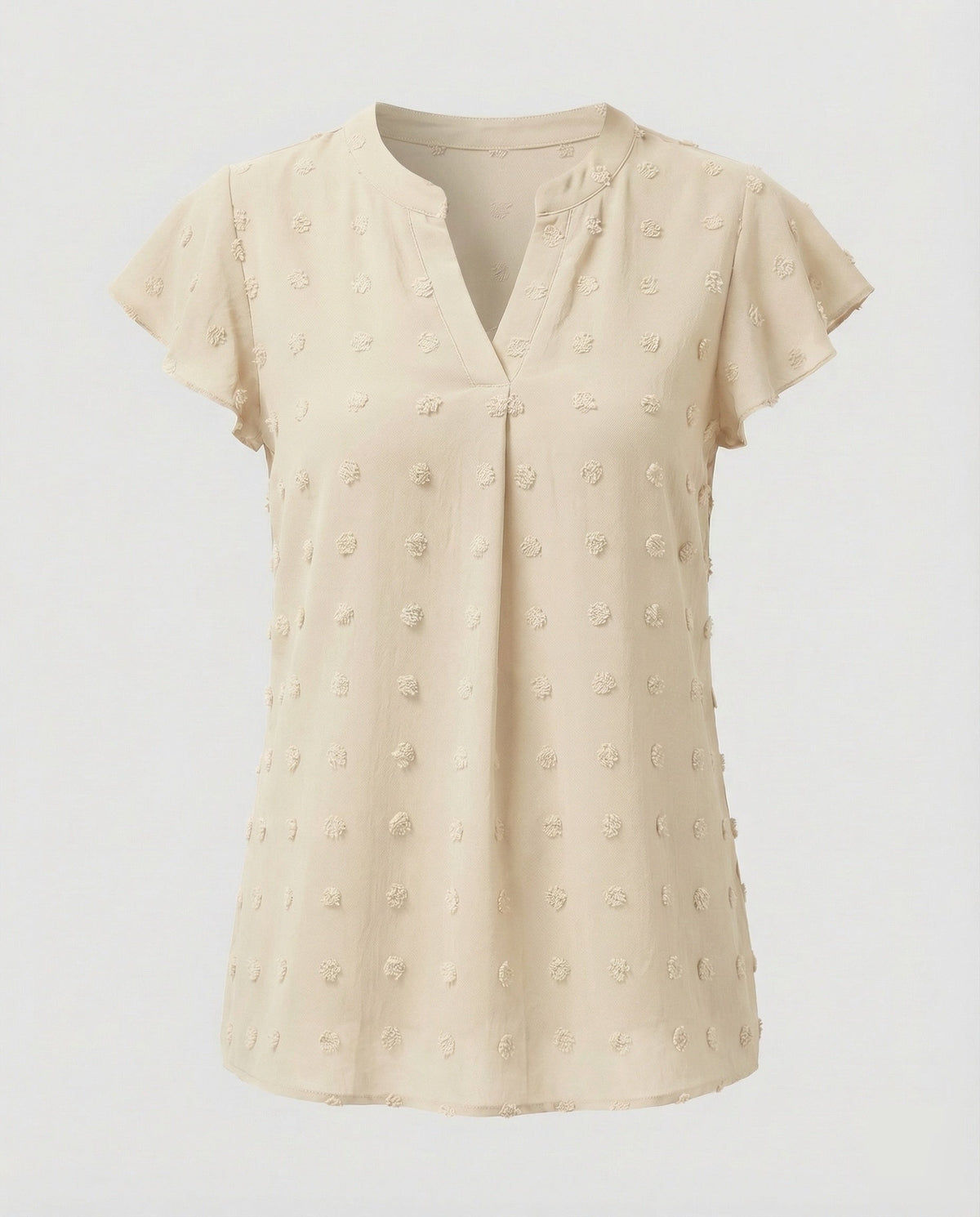 Women's Blouse Shirt Bubble Texture Ruffle Sleeves - product shot