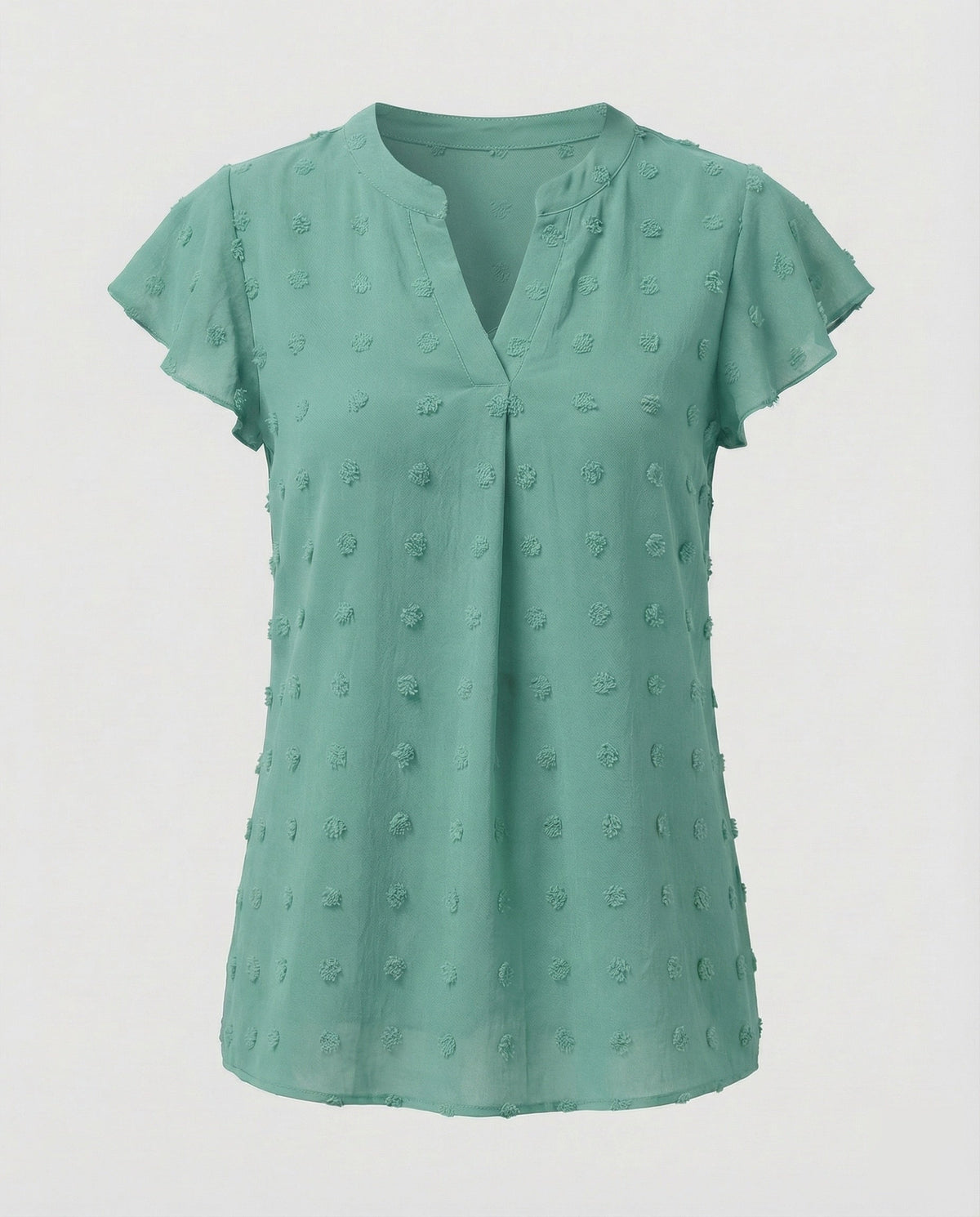 Women's Blouse Shirt Bubble Texture Ruffle Sleeves - product shot