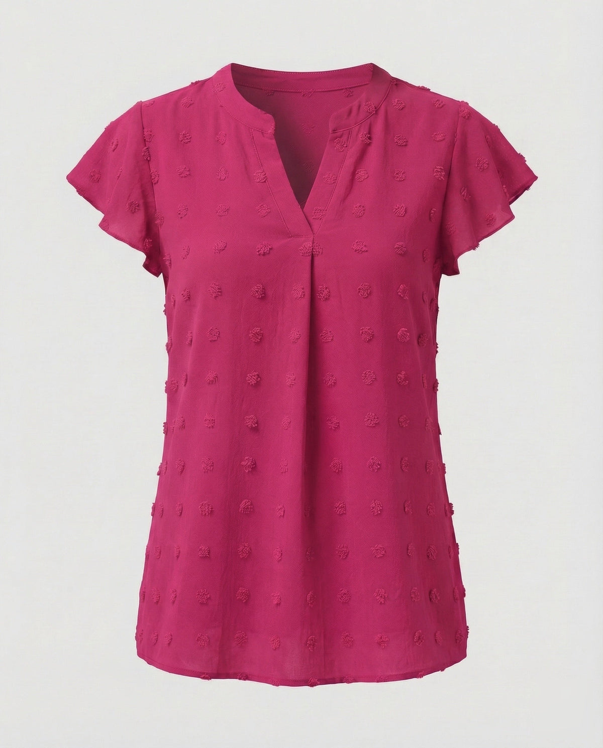 Women's Blouse Shirt Bubble Texture Ruffle Sleeves - product shot
